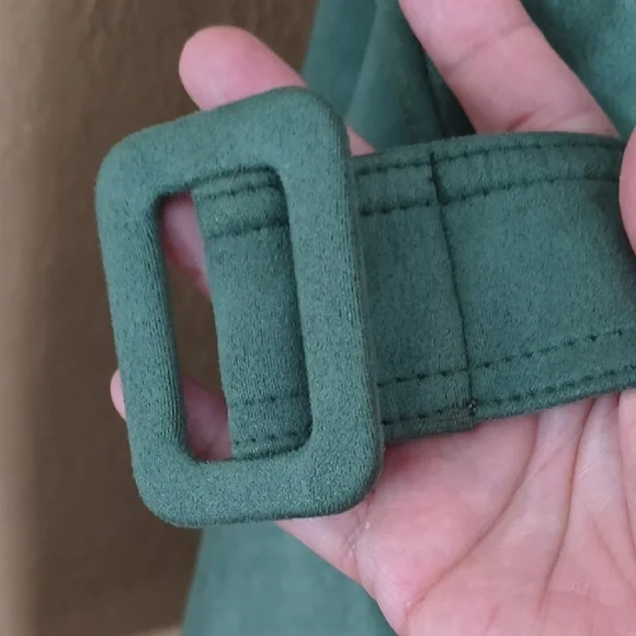 Elodie Belted Wrap Trench Coat Long Green XL - Picture 7 of 8